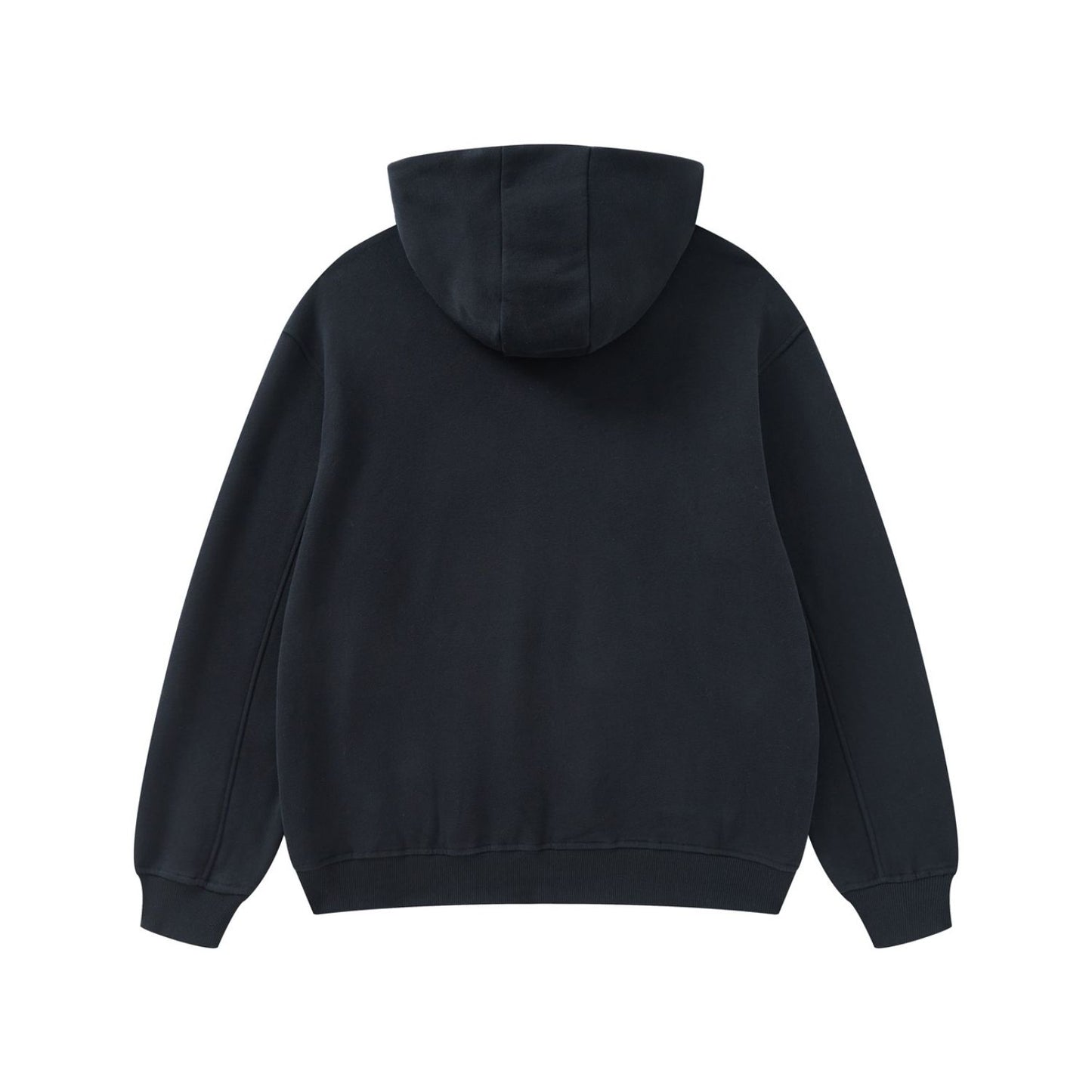 High Neck Insulated FOG Solid Color Fleece Hoodie - 385 GSM